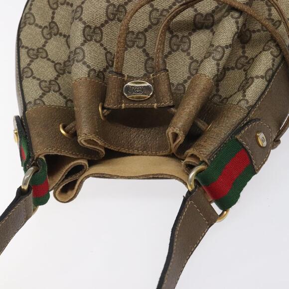 GUCCI GG Supreme Web Sherry Line Bag Pvc Beige Gold 41 02 034 - Picture 6 of 16